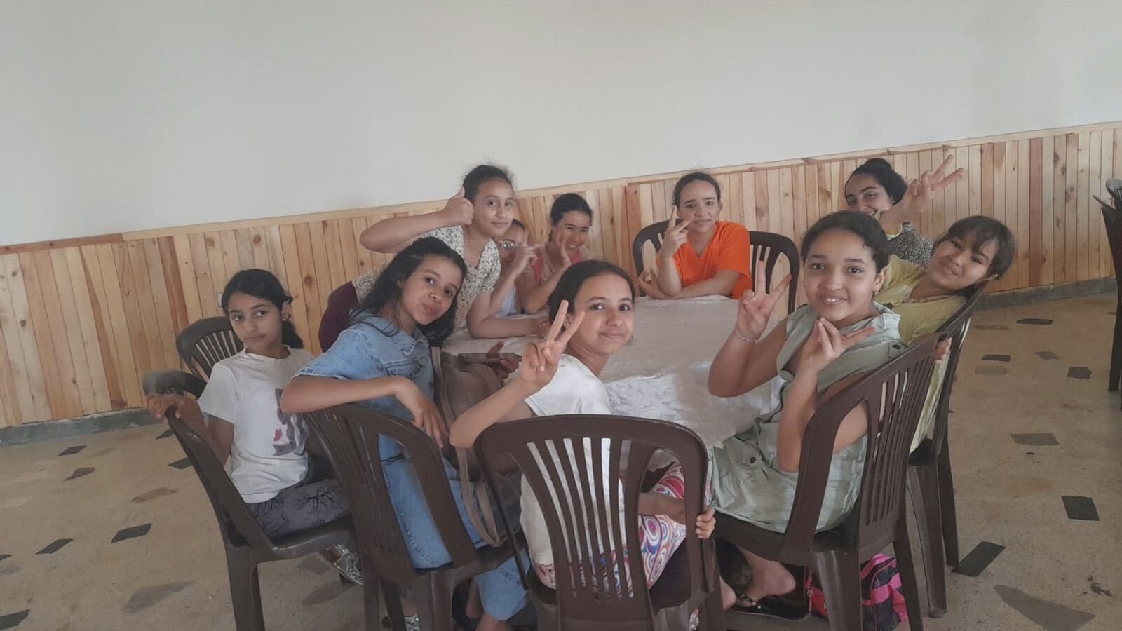 Students at a sports activity